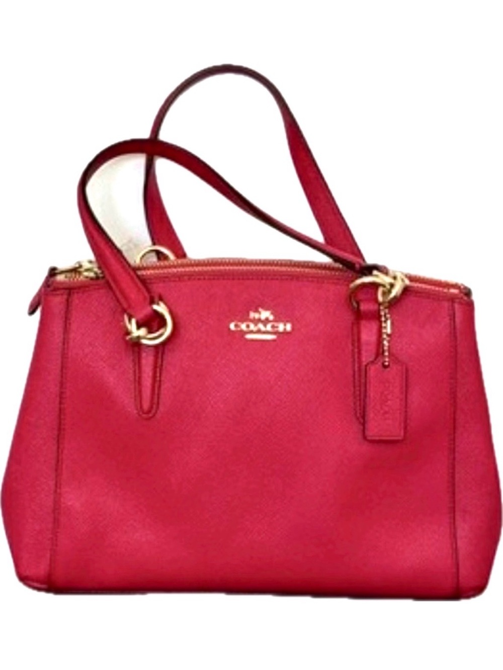 Coach Mini Christie Carryall in Pink Crossgrain Leather (Style F57523) 2017 EUC
